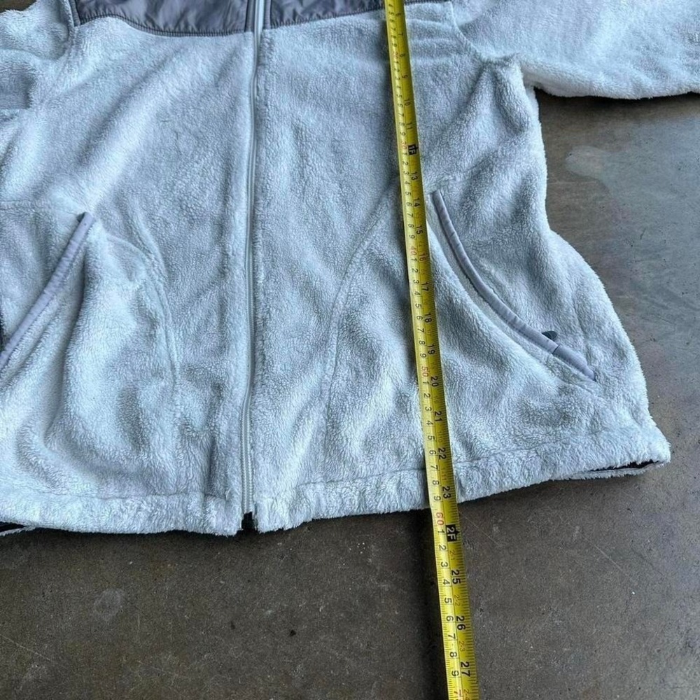 Women's The North Face Denali fleece hoodie white grey size M - Picture 7 of 8